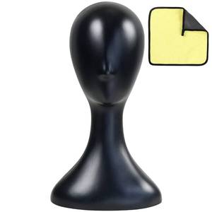 lot 5402 image: WiZiWi Mannequin Head 16 Inch Professional Plastic Black 1PC with Jack,Durability Multi-Purpose Women Model Wig Stand,Suitable For Displaying and Styling Wigs,Hats,Masks,Headdresses and Necklaces