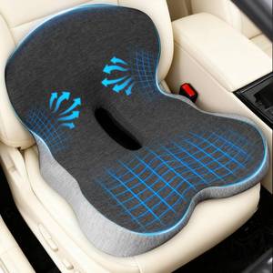 lot 5403 image: Denchy Car Seat Cushion with Lumbar Support for Long Sitting, Ergonomic Memory Foam Driving Seat Cushions for Semi Truck Bus Driver Trucker, Non Slip Office Chair Cushion (Dark Light Gray)
