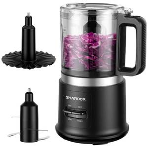 lot 5414 image: Food Chopper, 4 Cup Mini and Fast Food Processor, Electric Meat Grinder with 2 Speed, 4 Stainless Steel Blades, and Whisk, 400W Power for Chopping, Mixing, Emulsifying, Puree and Whisking, BPA-Free