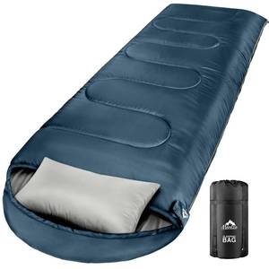 lot 5427 image: MEREZA 0 Degree Winter Sleeping Bag for Adults Kids with Pillow, Cold Weather Sleeping Bag for 4 Season Camping Hiking Backpacking Sleeping Bags for Big and Tall Blue