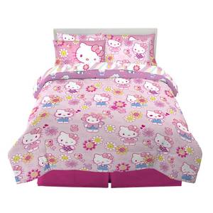 lot 5437 image: Franco Kids Bedding Super Soft Comforter and Sheet Set with Sham, 7 Piece Full Size, Hello Kitty(Prints may vary)