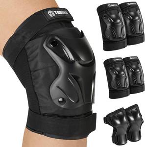 lot 5448 image: Tanden Skating Protective Gear Adult Knee and Elbow Pads Wrist Guards for Roller Skating Skateboarding, Skate Pads Adult Knee Pads for Men Women Black