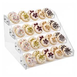 lot 5449 image: 4 Tier Cookie Display Stand for Cookie Display, Suitable for Bakers & Vendors, Parties, Craft Fairs and Market Booths, Clear Acrylic Tiered Cookie Display Stand Applicable to Cupcakes, Dessert Display