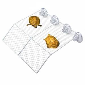 lot 6354 image: Ovimyne Turtle Basking Platform Large,Heavy Duty Metalturtle Platform for Aquarium,Turtle Tank Accessories, Rustproof Material with Strong Suction Cups, White 11x11x1.7