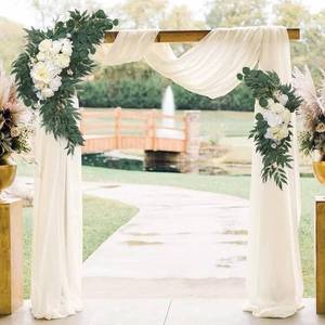lot 6360 image: DeZerlor Wedding Arch Draping Fabric 29 x 20 FT Drapes for Backdrop Sheer Curtains for Romantic Bridal Baby Shower Decorations Ceremony Birthday Party Spring Outdoor Events, Ivory (2 Panels)
