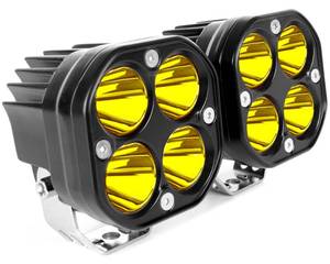 lot 6366 image: SUFEMOTEC Yellow Led Pods Lights 3Inch 40W Led Driving Off Road Lighting 12V 24V Spot Cube Light Bar for 4WD Pickup Trucks Boat ATV UTV SUV Motorcycle Golf Tractor Amber Fog Light (Pack of 2)