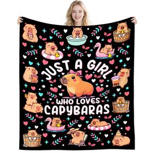 lot 6368 image: Capybara Blanket Gifts for Girls Capybaras Lovers,Animal Stuff Plush Capybara Throw Blanket Soft Merch Cute Funny Capybaras Gifts for Girls Women Tenns Kids Adults 50x40