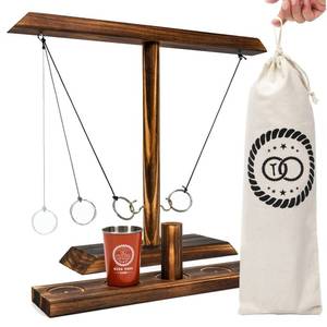 lot 6371 image: Tulyra Ring Toss Games for Adults, Hook and Ring Game with Exclusive Carrying case & Unique Stainless Shot Glass, Super Easy to Assemble, XL Size(15.7 X 13) Shot Ladder, Tabletop Drinking, Outdoor