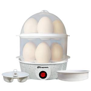 lot 6378 image: truTRTL 4 in 1 electric egg cooker  Boils upto 14 eggs  Poacher  Omelet maker  Vegetable steamer, dumpling & More  Marble