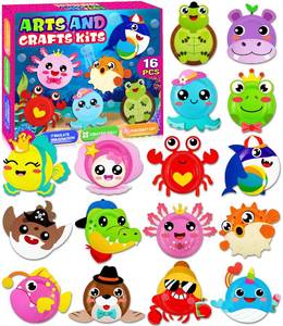 lot 6380 image: MDCGFOD 16 Pack Arts and Crafts for Kids, Toddler Crafts Animal Paper Plate Art Kit Gift for 3 4 5 6 Year Old Boys Girls DIY Kids for Birthday Party Favor Preschool Classroom Party Games