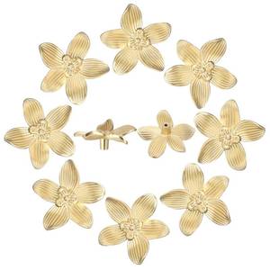 lot 6393 image: YBEATY 10 Pack Brushed Gold Flower Cabinet Knobs 58mm 2.28 Vintage Floral Petal Drawer Pulls Cute Decoration Zinc Dresser Door Handles Cupboard Furniture Hardware for Vanity Closet Bathroom Kitchen