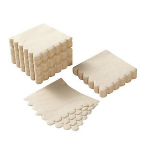 lot 6422 image: 100 Pack Cocktail Napkin 2-Ply Scalloped Edged Dessert Napkins Folded 5 x 5 Inches Disposable Napkins for Dinner Wedding Birthday Party Bridal Anniversary Reception Event (Milky-White)