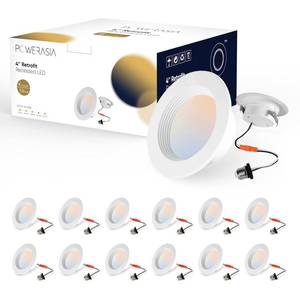 lot 6428 image: 12 Pack 4 Inch LED Can Lights Retrofit Recessed Lighting, 5CCT 4 Inch Recessed Downlight Selectable 2700K-6000K Dimmable, 9W 630LM Recessed Lights with Metal Smooth Trim- ETL and Energy Star Certified