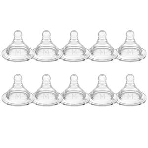 lot 6435 image: TOVVILD Silicone Replacement Nipple, Medium Flow Nipples for Wide Neck Bottles, 3 Months, 10 Count