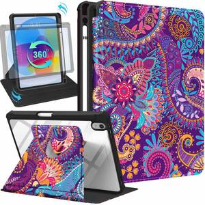 lot 6443 image: Uppuppy for iPad A16 Case - for iPad 10th Generation Case 10.9 Inch Women Cute Girls Girly Teens Pretty Colorful Unique Design Aesthetic Rotating Stand Folio Tablet Cover for Apple 1011 2025