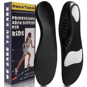 lot 6444 image: ROCKTAKIN Kids Arch Support Shoe Insoles, Plantar Fasciitis Orthotic Inserts Strong Support for Childrens High Arch, Flat Feet Pain Relief, Foot Pronation