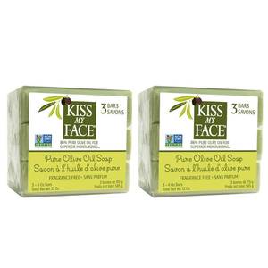 lot 6458 image: Kiss My Face Naked Pure Bar Soap, Olive Oil, 3 Count, 6 Bars Total