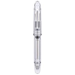 lot 6459 image: Asvine V800 Fountain Pen - Vacuum Filling System with Large Ink Capacity - Smooth Number 8 Fine Nib with Gift Case and Wrench - Clear Silver Acrylic