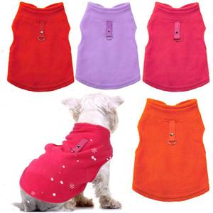 lot 6469 image: A4 Pieces Fabric Dog Sweater with Leash Ring Winter Fleece Vest Dog Pullover Warm Jacket Puppy Clothes for Puppy Cat Chihuahua(X-Large,Red, Orange, Rose, Purple)