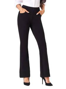 lot 6473 image: viehunt Womens Straight Leg Stretchy Dress Work Pants Business Office Casual Slacks with Pockets Black