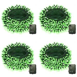 lot 6474 image: Green String Lights Battery Powered, 4 Pack Total 66.6 FT 200 LED Christmas String Lights for Indoor Outdoor Decoration, Twinkle Fairy Light for Party Room St Patricks Day Decorations
