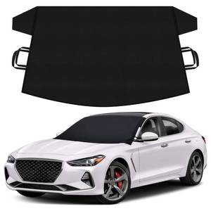 lot 6484 image: Autovir Windshield Snow Cover for Ice and Snow �� Car Windshield Cover for Winter Frost, Ice & Snow Protection �� Waterproof Frost Shield Windshield Protector for Cars, SUVs & Trucks (69x42 inches)