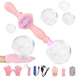 lot 6487 image: Elastic Bubble Fog Wand,Fog Bubble Machine,Bubble Machine,Fun Science Experiments, Kids Toys, Parent-Child Interaction (Pink)