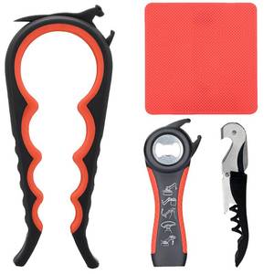 lot 6490 image: Otstar Latest Jar Opener for Seniors with Arthritis, Weak Hands, Multi-function Bottle Opener with Non Slip Rubber Jar Opener Gripper Pad and Corkscrew Wine Opener