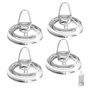 lot 6497 image: Sippy Spout Nipples for Dr. Browns Wide Neck Baby Bottles, Transition Straw Sippy Cup 100% Food Grade Silicone Soft Nipple, 6m, Pack of 4