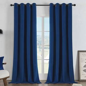 lot 7373 image: Joydeco Royal Blue 100% Blackout Curtains 96 Inch 2 Panels, Luxury Thermal Royal Blue Velvet Curtains for Bedroom Living Room, Soundproof Blackout Window Drapes, Grommet Top (52W x 96L)
