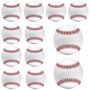 lot 7385 image: OMYOPY 12 Pack Blank Hard Baseballs Solid Cork Core, 9 Inch Baseball Balls Unmarked Autographs Baseball for League Play, Pitching, Hitting, Batting, Fielding, Autograph, Gifts