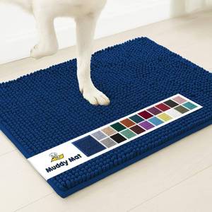 lot 7387 image: Muddy Mat�  Super Absorbent Door Mat Indoor, Microfiber Quick Dry Chenille Entryway Rug, Non-Slip Front Door Mat, Indoor Mats for Entryway, Machine Washable Pet Rug, Navy Blue 24x36