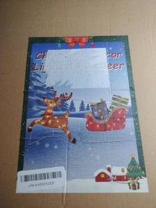 lot 7391 image: Christmas Reindeer and Sleigh Lighted Yard Decoration