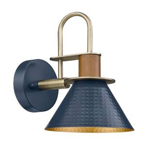 lot 7397 image: HWH Rustic Wall Sconces, Industrial Sconce Wall Lighting Indoor Wall Lamp, 1-Light Barn Vanity Light for Bathroom Bedroom Bedside, Hammered Metal Shade, Navy Blue Finish, 5HZG74B BLBG
