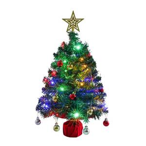 lot 7403 image: Mini Tabletop Christmas Tree with 30 LED String Lights, Star Top, Perfect for DIY Decoration 2ft