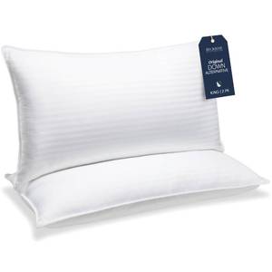 lot 7405 image: Beckham Hotel Collection Bed Pillows King Size Set of 2 - Down Alternative Pillow for Back, Stomach or Side Sleepers