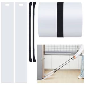 lot 7427 image: Soaoo 2 Set Long Appliance Slider with Pull Strap Appliance Mover with Handle Plastic Moving Furniture Gliders Heavy Duty Sliding Sheet for Tile Floors and Hardwood Floors, Glides Easily (8 x 60 Inch)