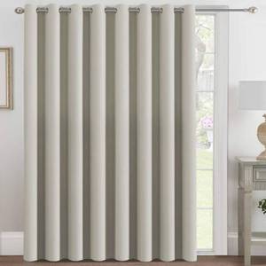 lot 7429 image: H.VERSAILTEX Blackout Patio Curtains 100 x 84 Inches for Sliding Door Extral Wide Blackout Curtain Panels Thermal Insulated Room Divider - Grommet Top, 7 Tall by 8.5 Wide - IvoryCream