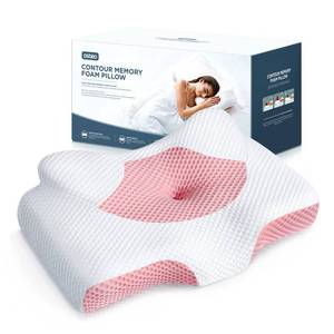 lot 7437 image: Osteo Cervical Pillow for Neck Pain Relief, Hollow Design Odorless Memory Foam Pillows with Cooling Case, Adjustable Orthopedic Bed Pillow for Sleeping, Support for Side Back Sleepers