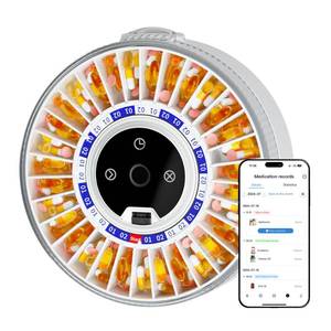 lot 7453 image: Colorwing� 2025 Smart Pill Dispenser for Seniors - 31-Slot Automatic Medication Organizer with Bluetooth Alarms, Fingerprint & Mechanical Dual Lock, Daily Timed Dispenser (Elderly-Friendly Design)
