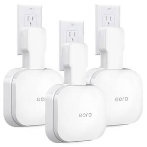 lot 7455 image: Wall Mount Holder for eero Pro 6ePro 6, No Messy Wires, Space Saving, Outlet Wall Bracket Only Compatible with eero Pro 6ePro 6 Mesh Wi-Fi System Router (3 Pack)