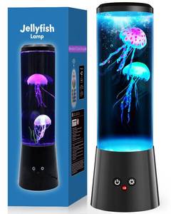 lot 7456 image: Bodami Jellyfish Lamp, 16 Color LED Fantasy Jellyfish Tank Table Light with Remote, Dual Power Supply, Eye-Friendly Ambient Lamp for Home Office Bedroom Decor, Perfect Holiday Gift for Adults & Kids