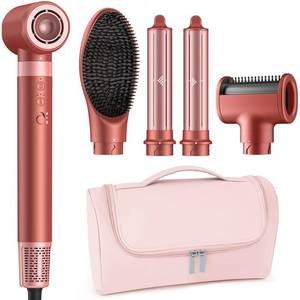 lot 7461 image: 5 in 1 High-Speed Hot Air Styler - Professional Frizz-Free Hair Dryer Brush, Fast Drying Hair Dryer, No Heat Damage Air Styler Wrap - Curl, Volumize, Straighten with Travel Bag Gift for Women