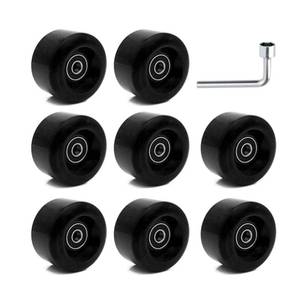 lot 8016 image: 8 Pack Roller Skate Wheels with Bearings Installed, Outdoor Roller Skate Wheels for Double Row Skating, Quad Skates Accessories OutdoorIndoor Use, 82A, 58 x 32mm
