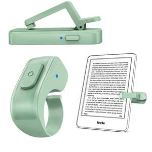 lot 8478 image: DATAFY Page Turner Ring for Kindle, Remote Control Paperwhite Oasis Scribe Kobo eReaders, Page Turner Clicker for Kindle iPhone ipad Tablets with Camera Video Record & Shutter Selfie Matcha Green