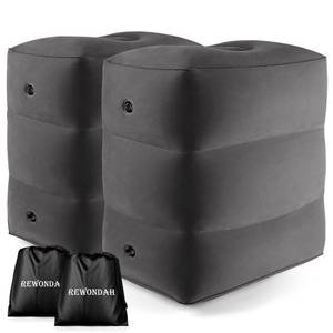 lot 9112 image: 2-Pack Rewondah Inflatable Foot Rest Airplane, Kids Airplane Bed  Adjustable Height Travel Foot Rest Pillow  Toddler Flights Seat Extender  Inflatable Foot Rest for Air Travel Flights Train, Car