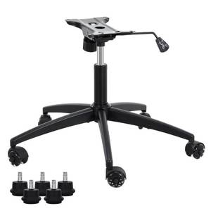 lot 9123 image: Frassie Heavy Duty Gaming Office Chair Metal Base Set Replace Part with Bottom Plate Stand Cylinder, 5 Wheels Bell Glides Replacement (Black)