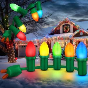 lot 9124 image: Honoson 12 ft Inflatable Christmas Light Bulb Ornaments Balls Decoration Inflatable Christmas Hanging Decoration PVC Outdoor Light Bulb for Lawn Yard Garden Holiday Party