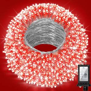 lot 10065 image: 300 LED Outdoor Christmas Lights 75ft, 12 Lighting Modes Indoor String Lights Dimmable & Timer Memory, Outsite Waterproof Tree Lights for Xmas Room Garden Wedding Party Holiday Decorations Red