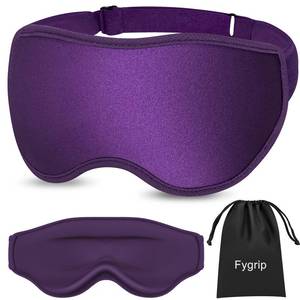 lot 10076 image: Fygrip 3D Eye Mask Sleep Mask for Men & Women, 100% Pressure-Free & Light Block-Out Eye Mask for Sleep with Easy Adjustable Strap, Night Eye Cover for Travel, Purple